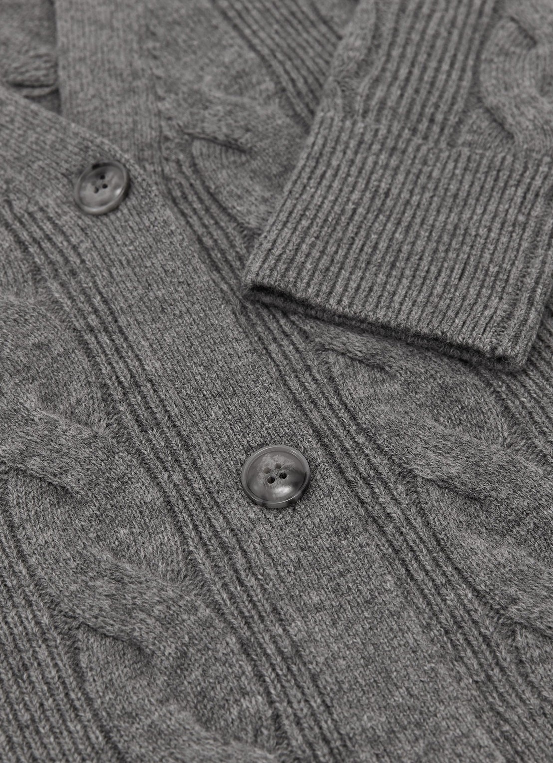 Reiss Elowen kabelgebreid vest van wol en kasjmier - detail 6 grijsmele