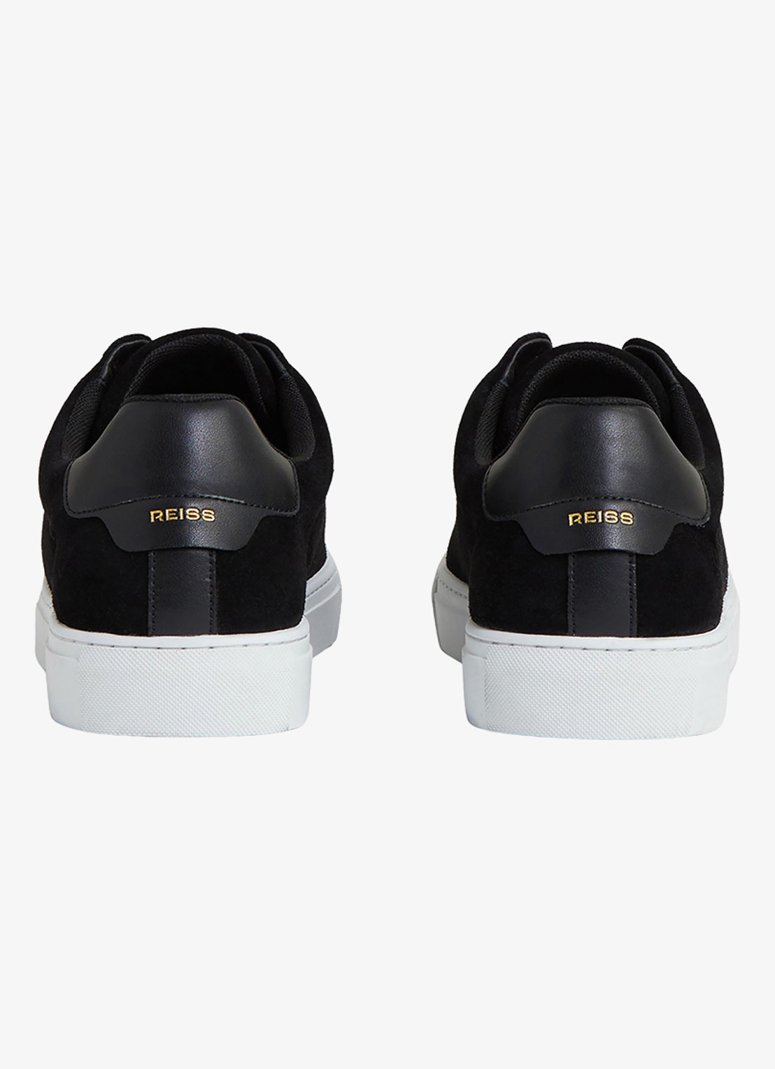 Reiss Emil sneakers van suède - achterkant 5 black / zwart