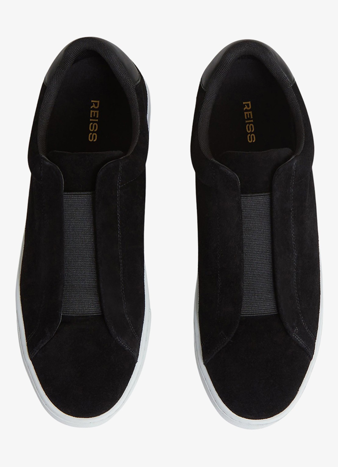 Reiss Emil sneakers van suède - detail 3 black / zwart