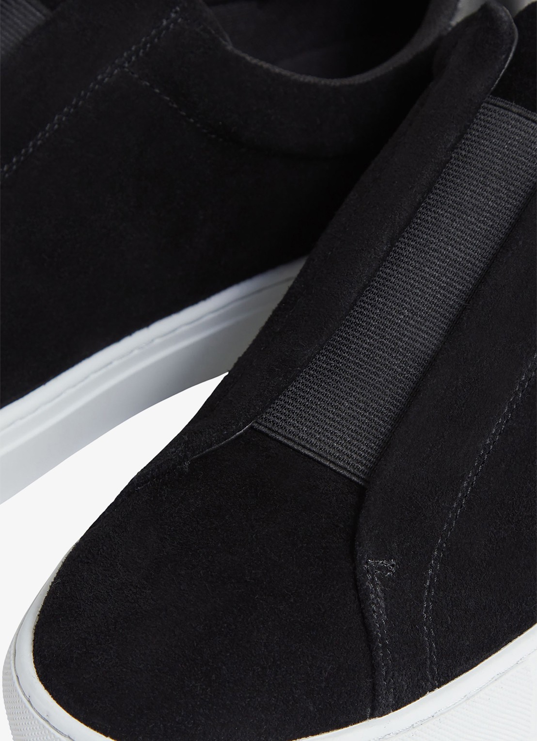 Reiss Emil sneakers van suède - detail 4 black / zwart