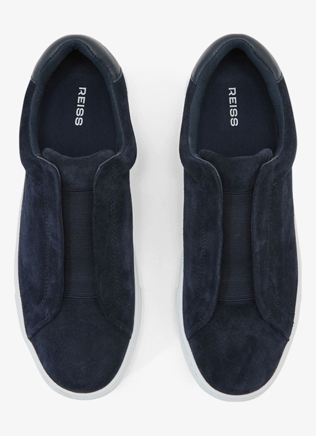 Reiss Emil sneakers van suède - detail dark navy / blauw