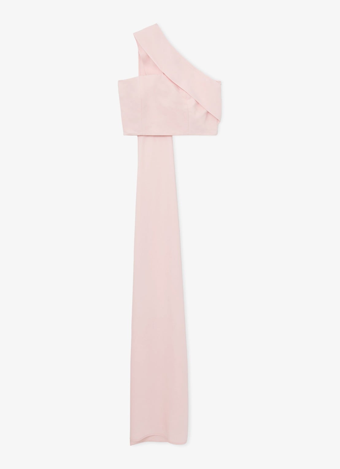 Reiss Emilia one shoulder top met sjaalkraag - voorkant 5 lichtroze