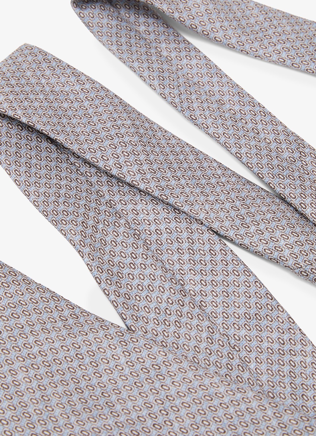 Reiss Emilio stropdas van zijde met grafische print  - detail 3 lichtblauw
