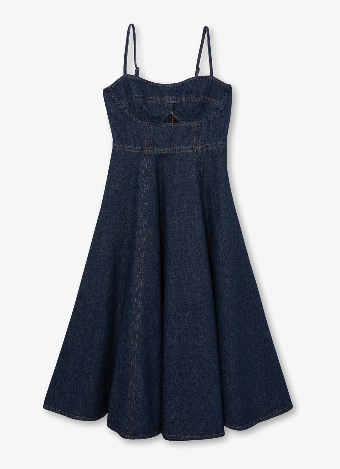 Reiss Emma midi jurk  - voorkant indigo