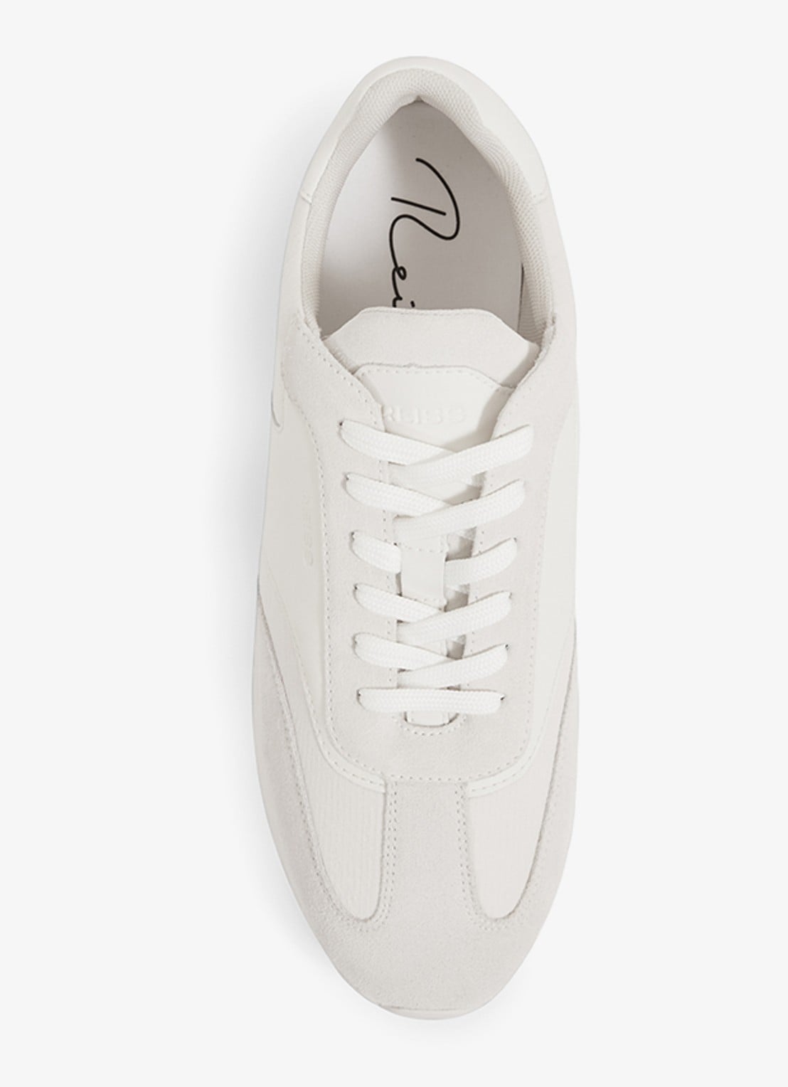 Reiss Emmett sneaker van mesh met suède en leren details - detail 2 wit