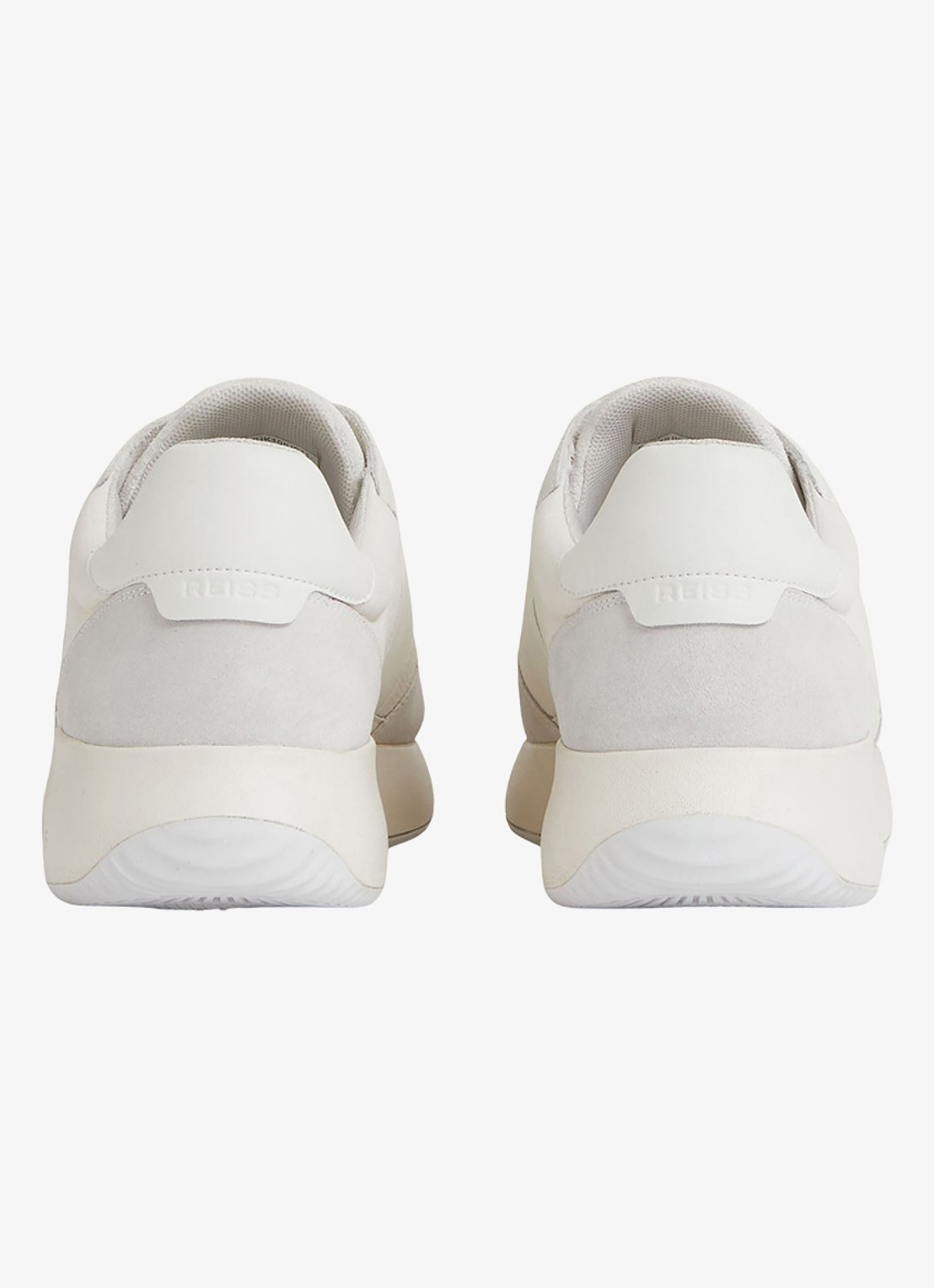 Reiss Emmett sneakers met suède detail - achterkant white / wit