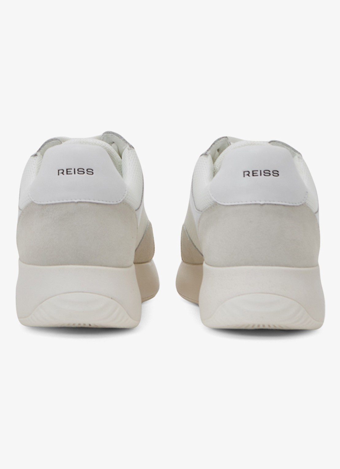 Reiss Emmett V2 sneaker met details van suède  - achterkant 3 wit