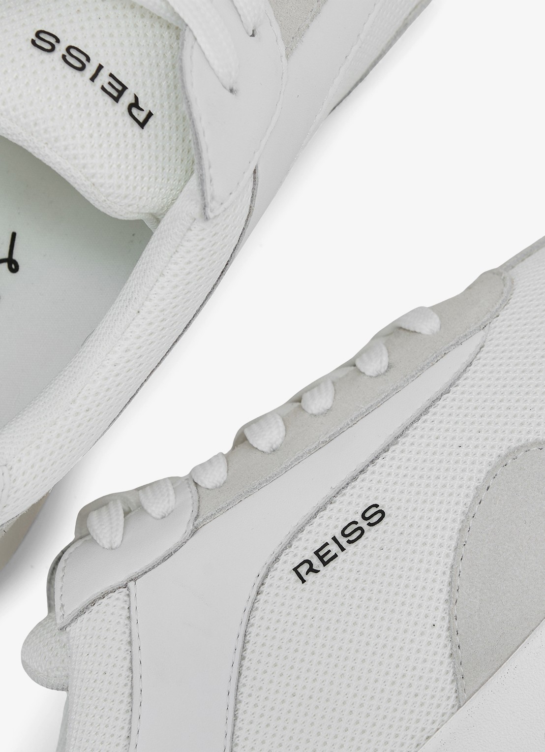 Reiss Emmett V2 sneaker met details van suède  - detail 5 wit