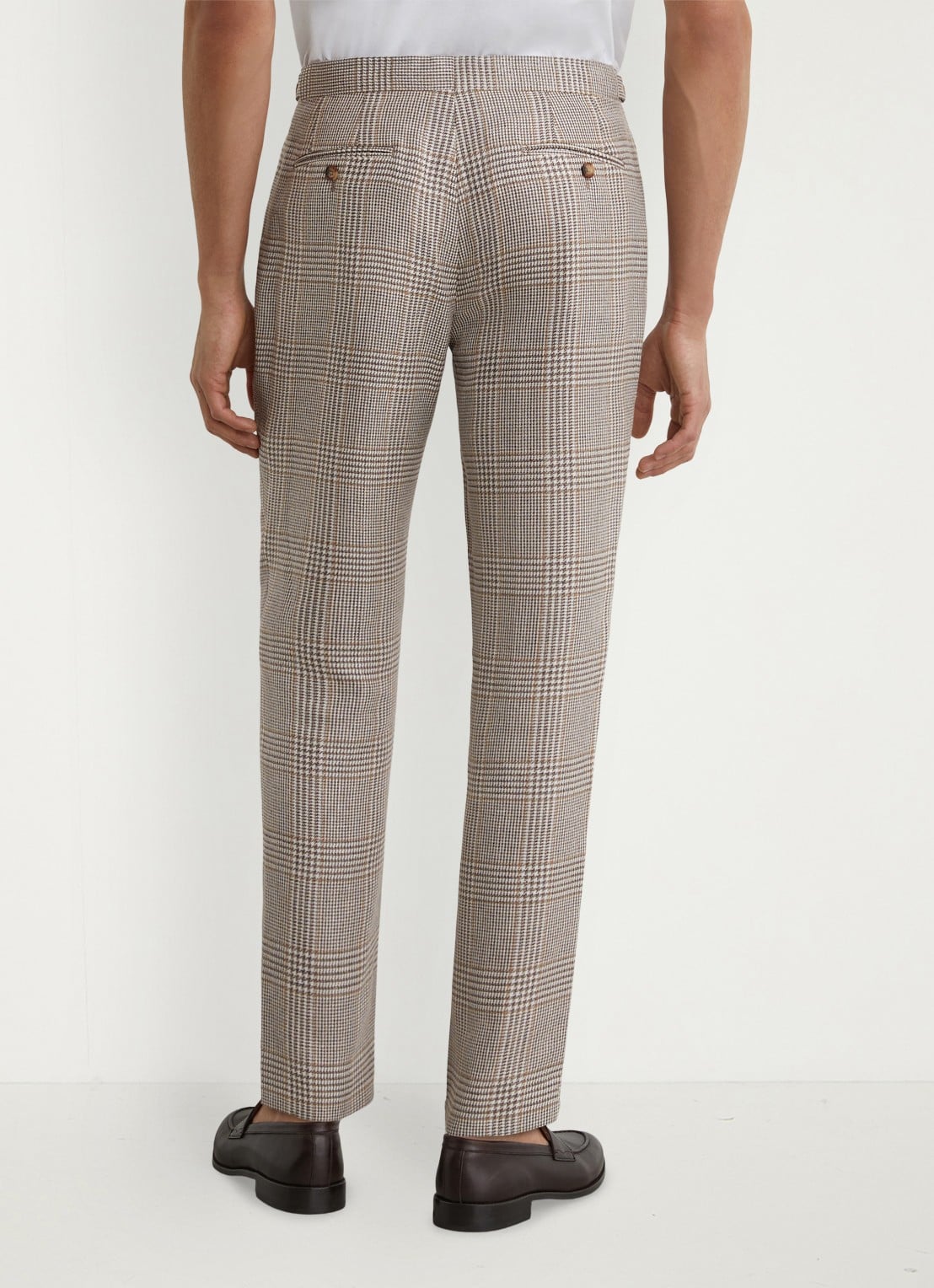 Reiss Epson regular fit pantalon in wolblend - achterkant bruin