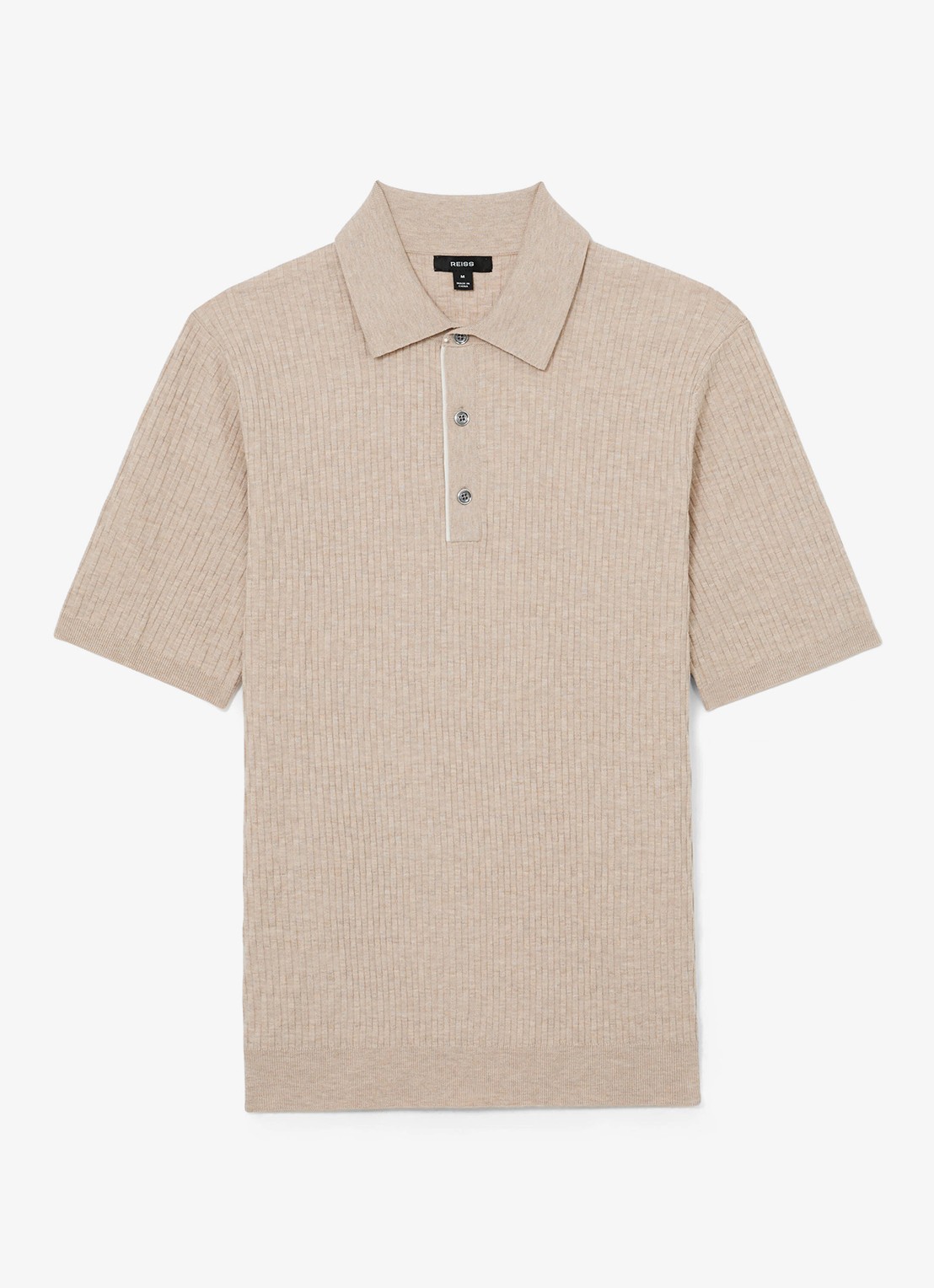 Reiss Era polo met structuur - voorkant 5 bruin