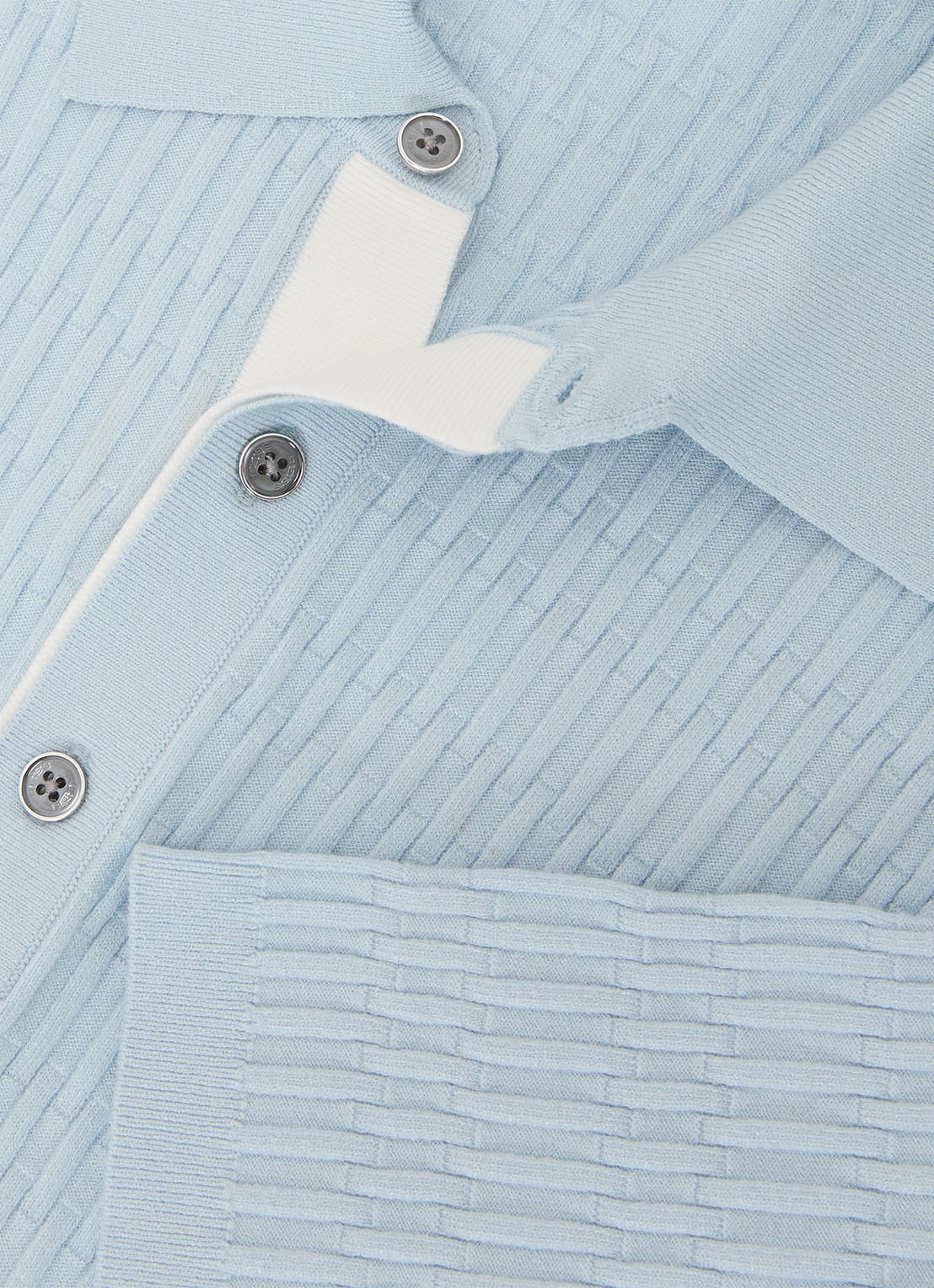 Reiss Era polo met structuur - detail 4 lichtblauw