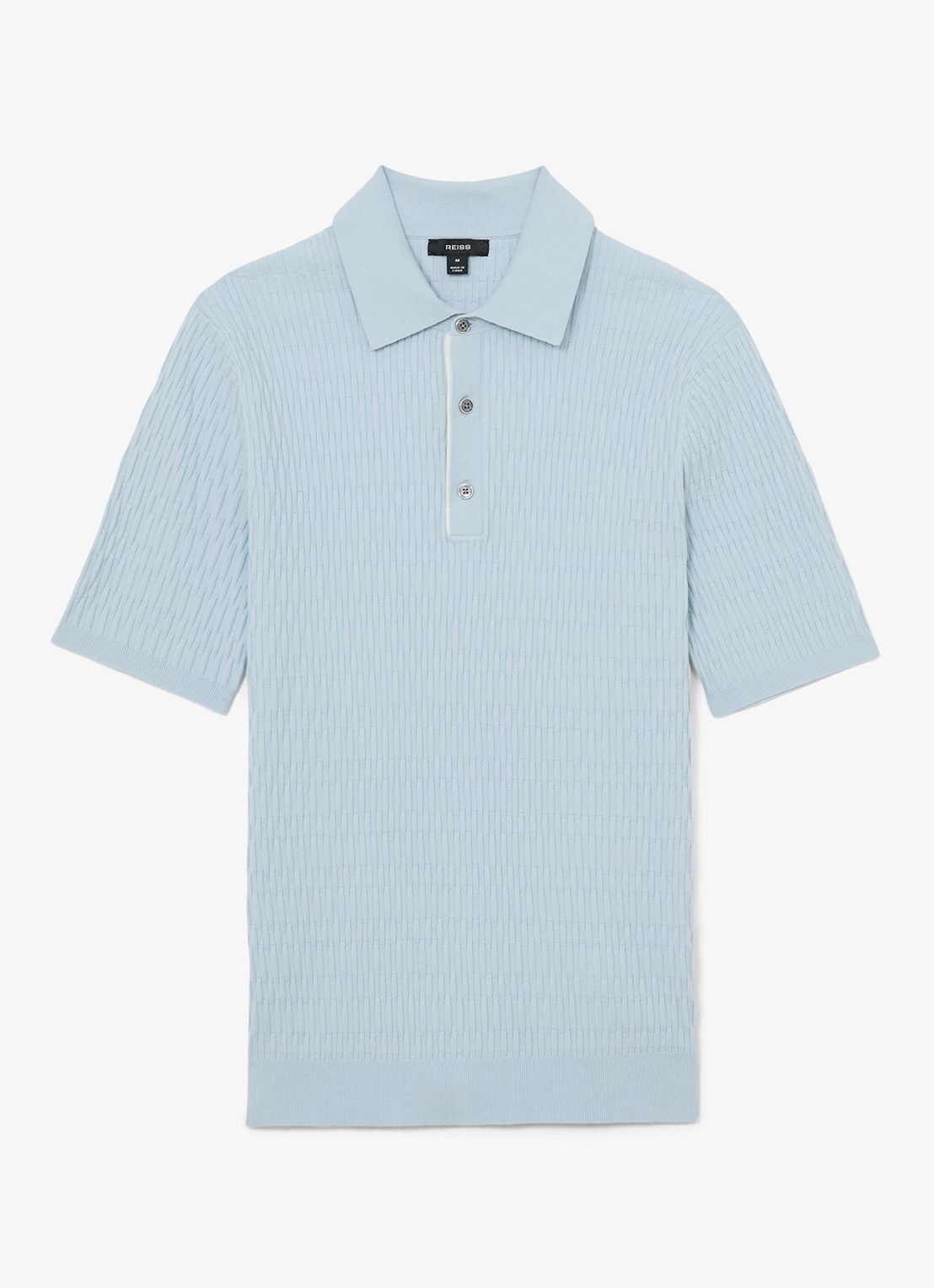 Reiss Era polo met structuur - voorkant 5 lichtblauw