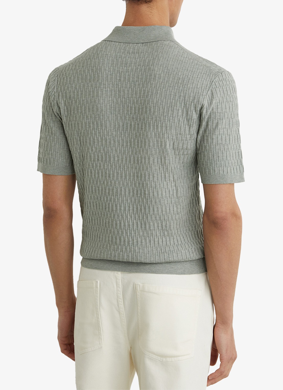 Reiss Era polo met structuur - achterkant grijs