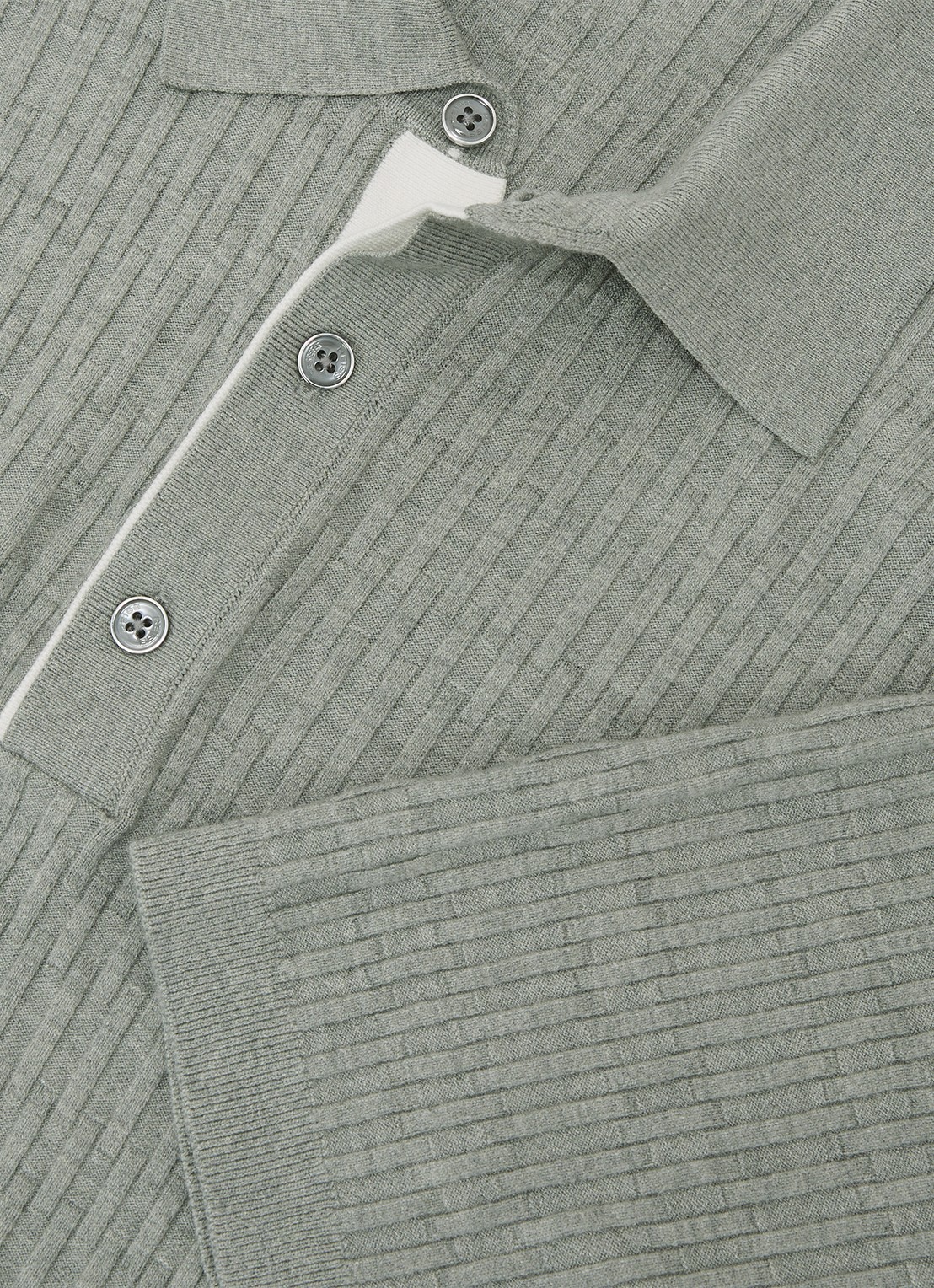 Reiss Era polo met structuur - detail 6 grijs