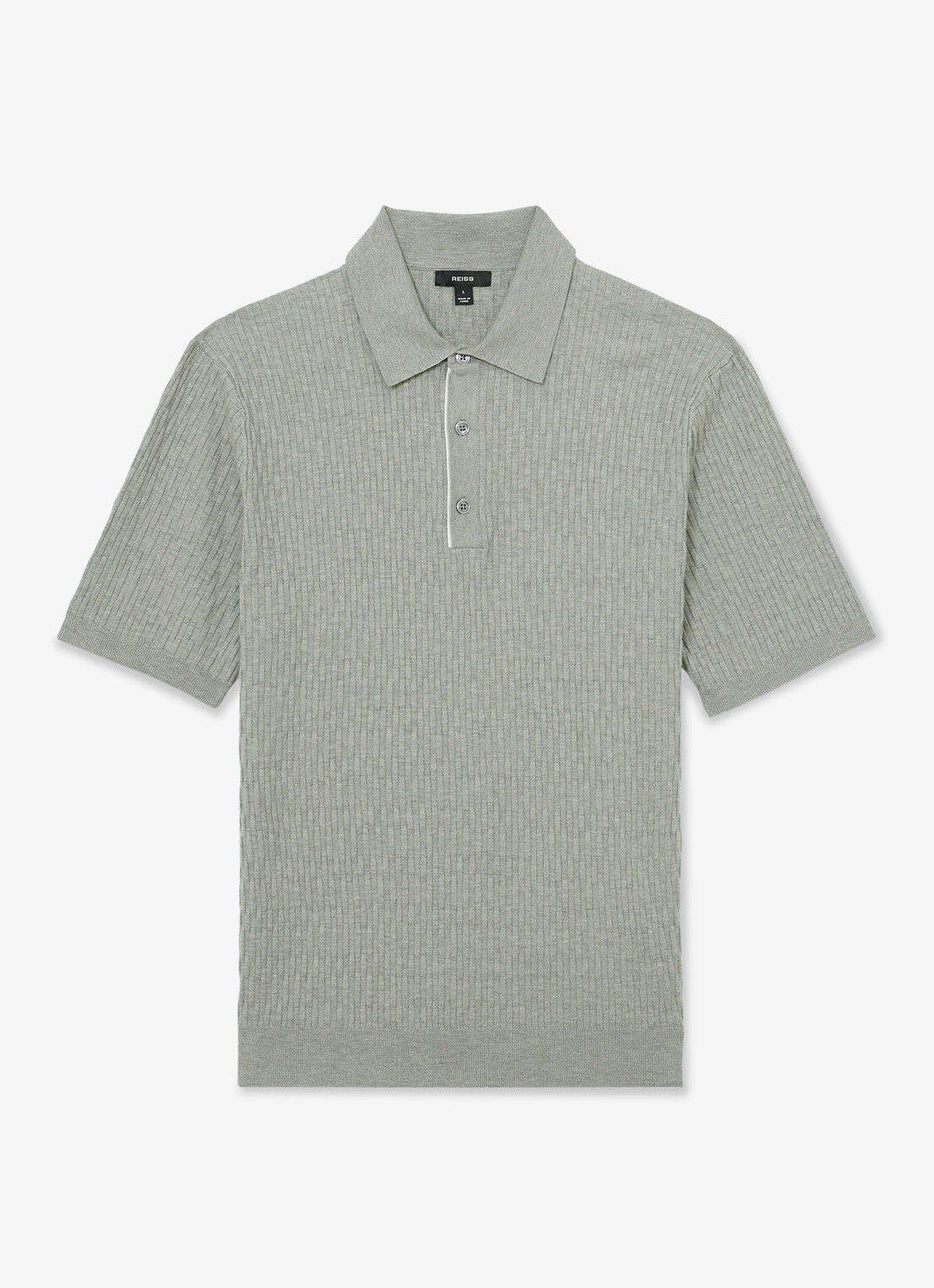Reiss Era polo met structuur - voorkant 2 grijs