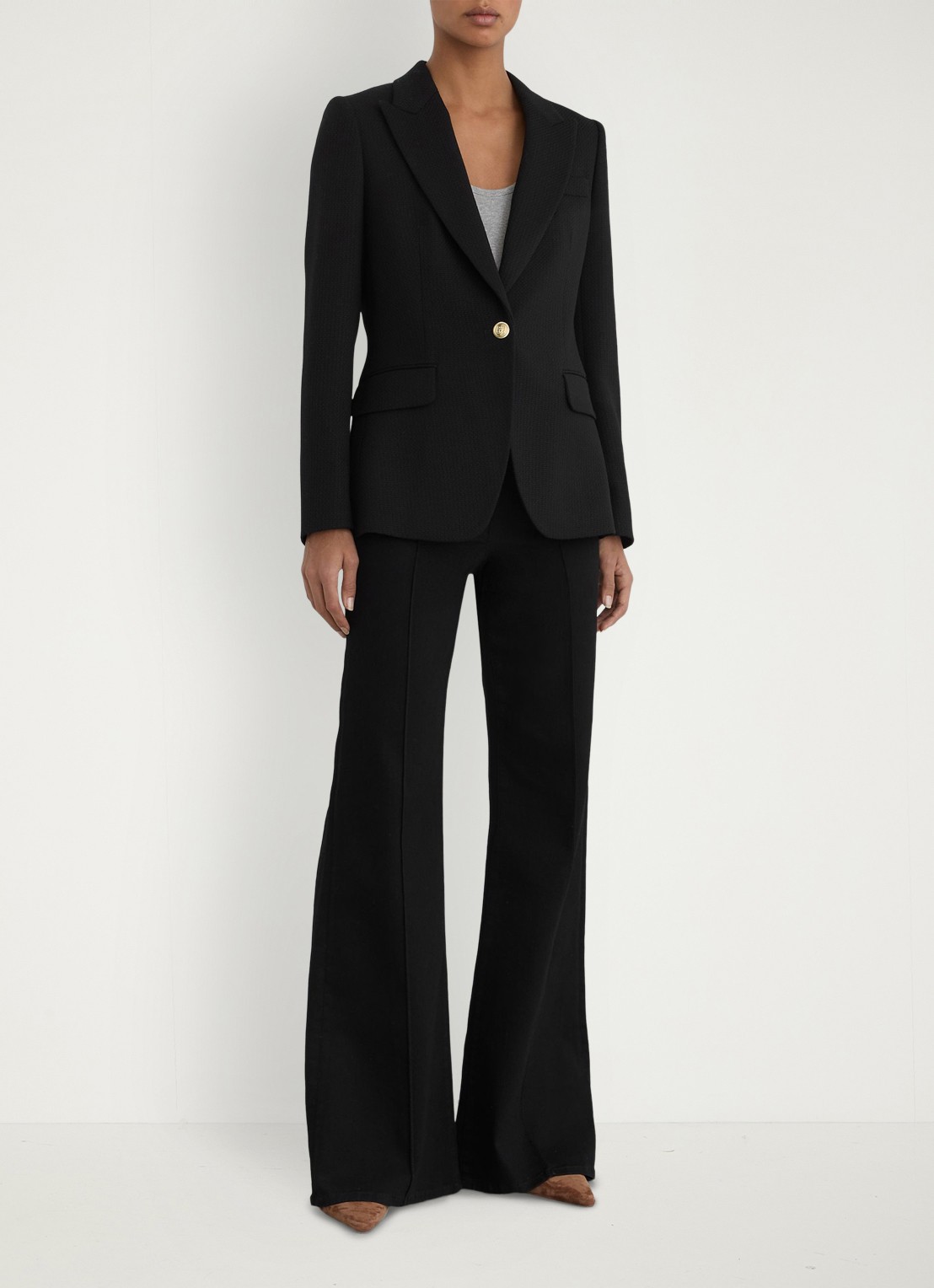 Reiss Erin blazer in wolblend - voorkant 3 black / zwart