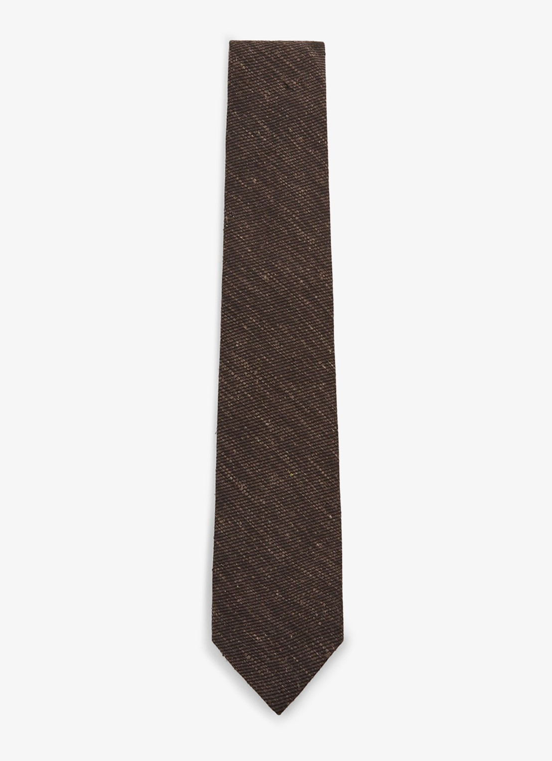 Reiss Ermo stropdas in zijdeblend - voorkant chocoladebruin