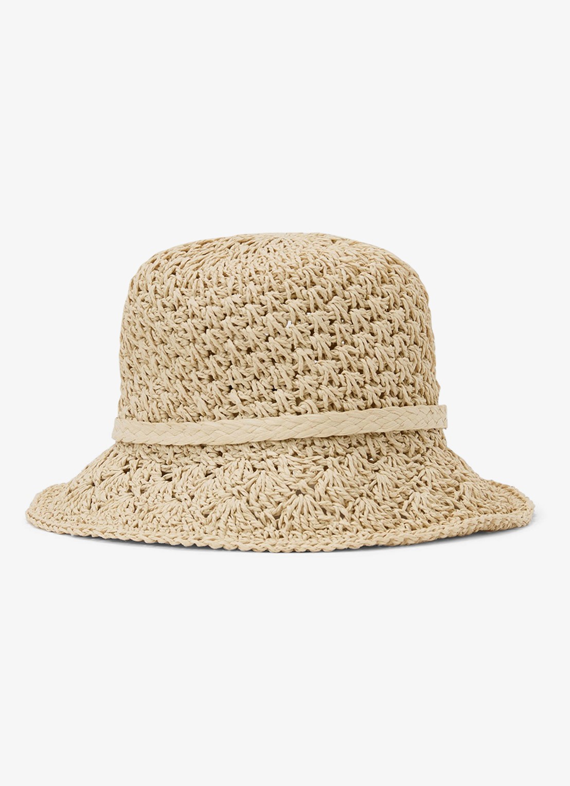 Reiss Eva bucket hoed van raffia - detail 3 natural / beige