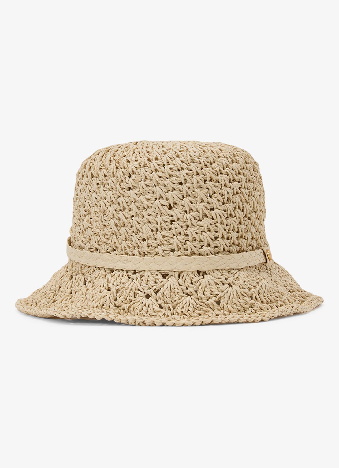 Reiss Eva bucket hoed van raffia - voorkant natural / beige