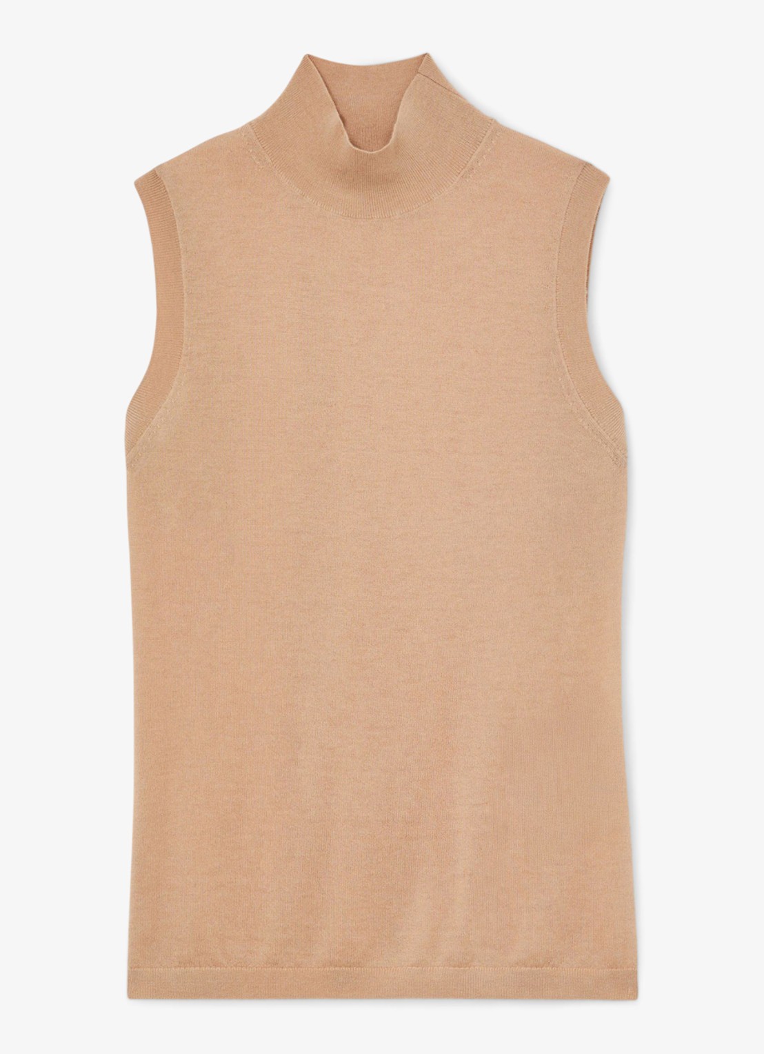 Reiss Evelyn mouwloze top in merino wolblend - voorkant 5 camel