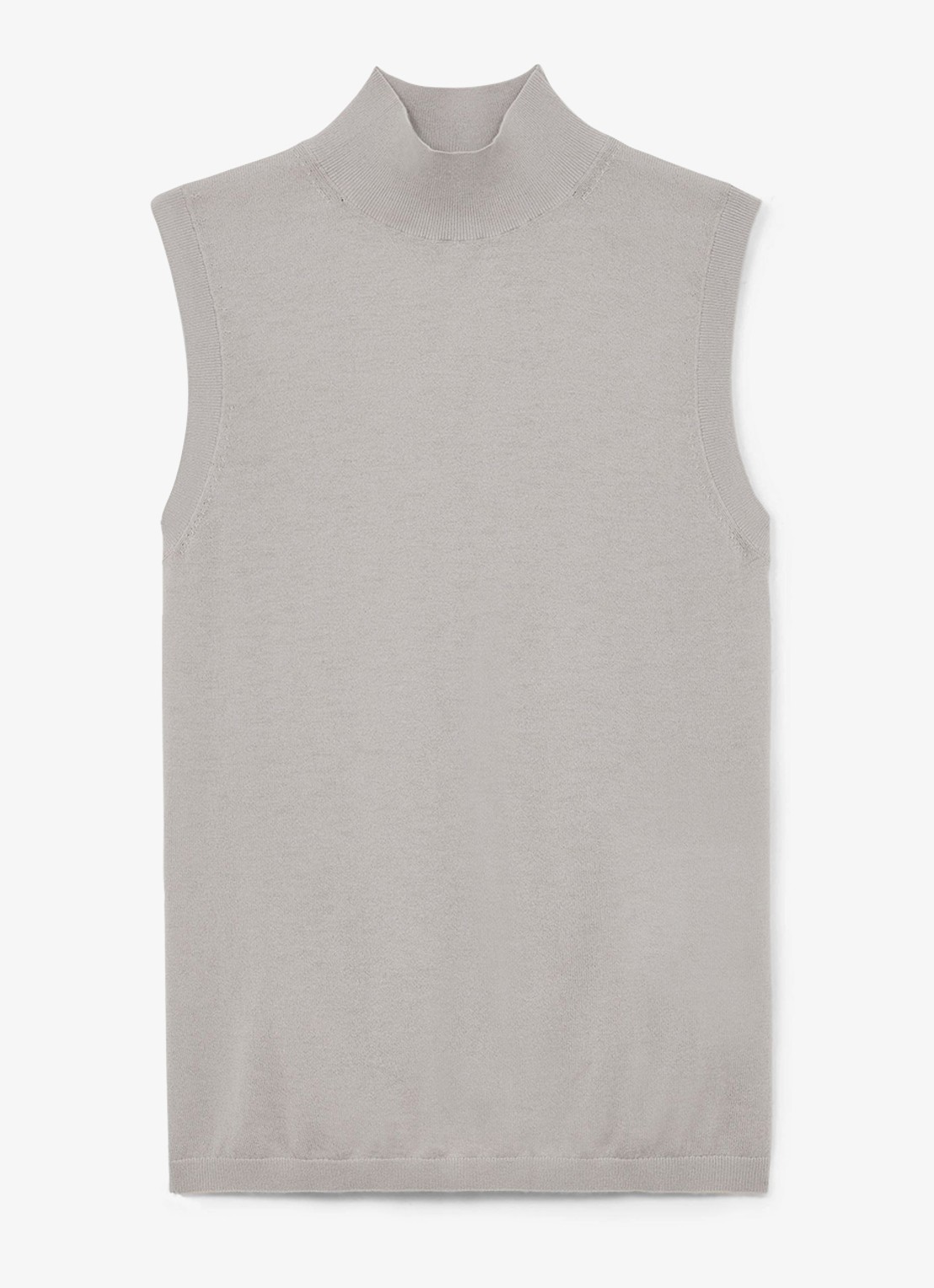 Reiss Evelyn mouwloze top in merino wolblend - voorkant lichtgrijs