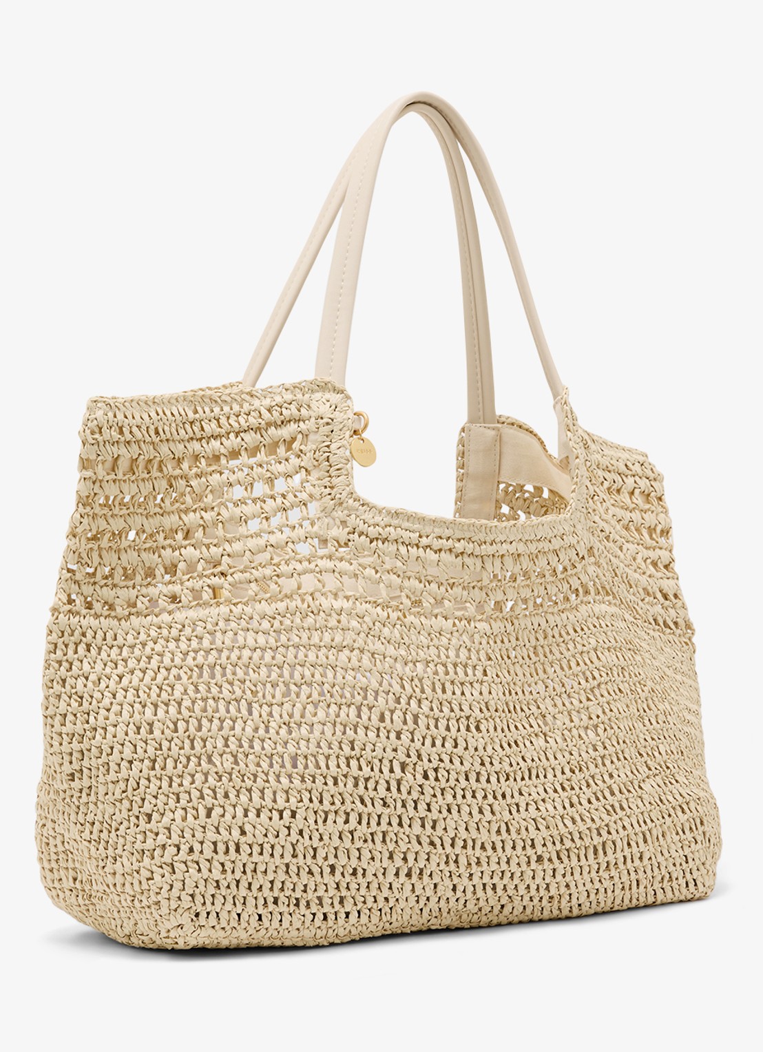 Reiss Evelyn strandtas met gevlochten detail  - detail beige
