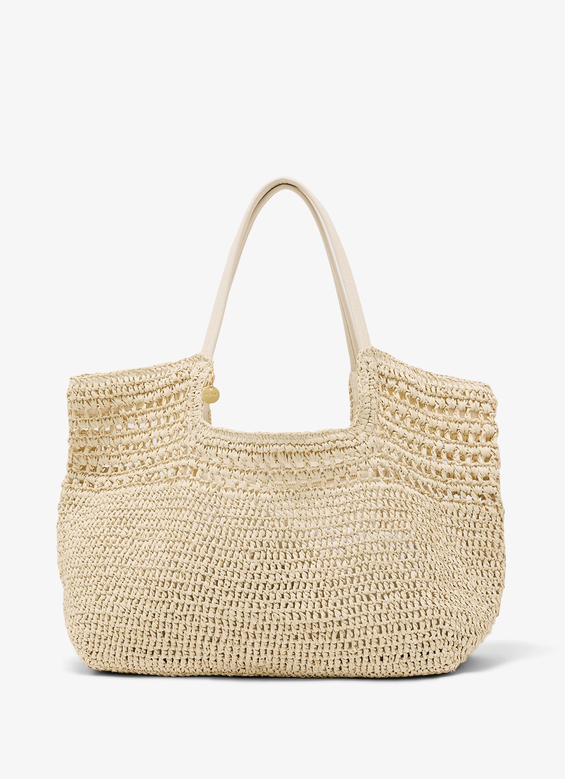 Reiss Evelyn strandtas met gevlochten detail  - voorkant 3 beige