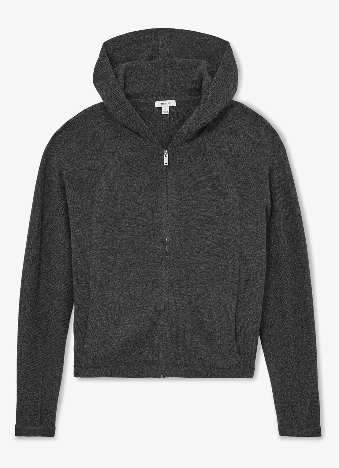 Reiss Evie fijngebreid vest in kasjmierblend  - voorkant 2 donkergrijs