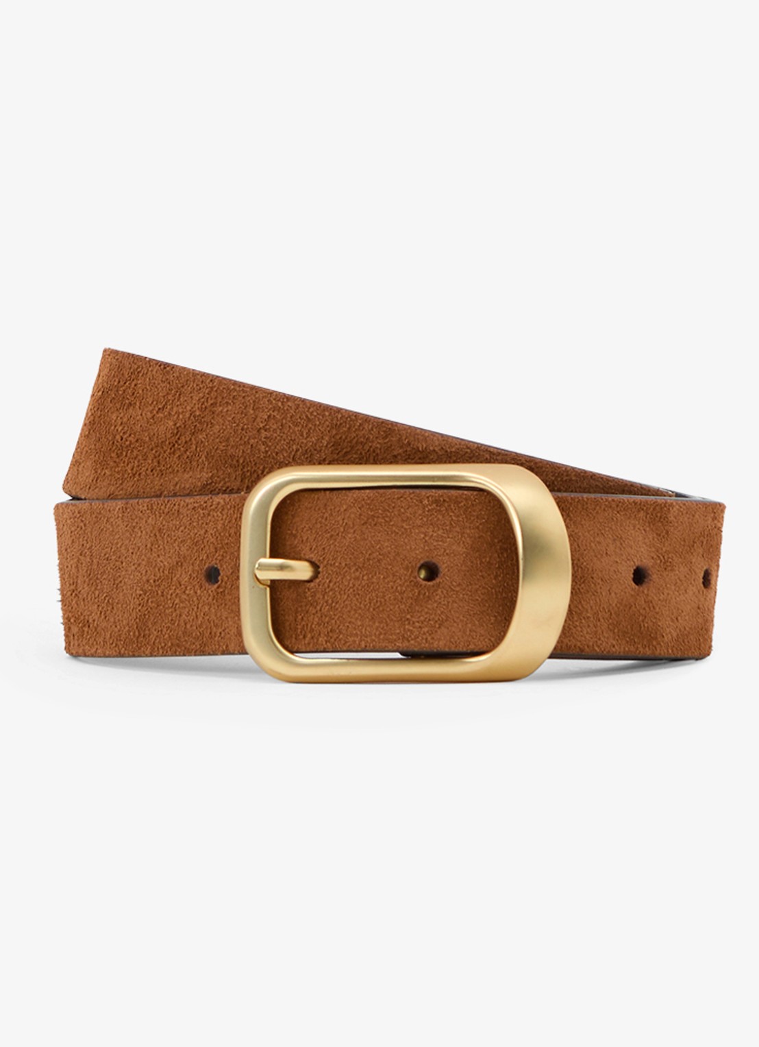 Reiss Evie riem van suède - voorkant bruin