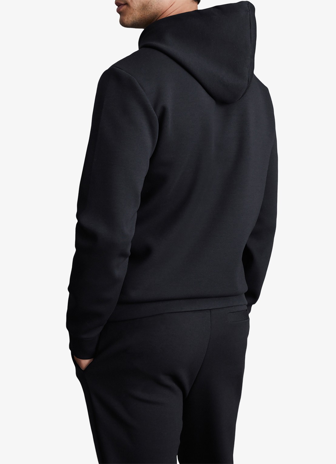 Reiss Fabien hoodie met logo - achterkant 5 donkerblauw