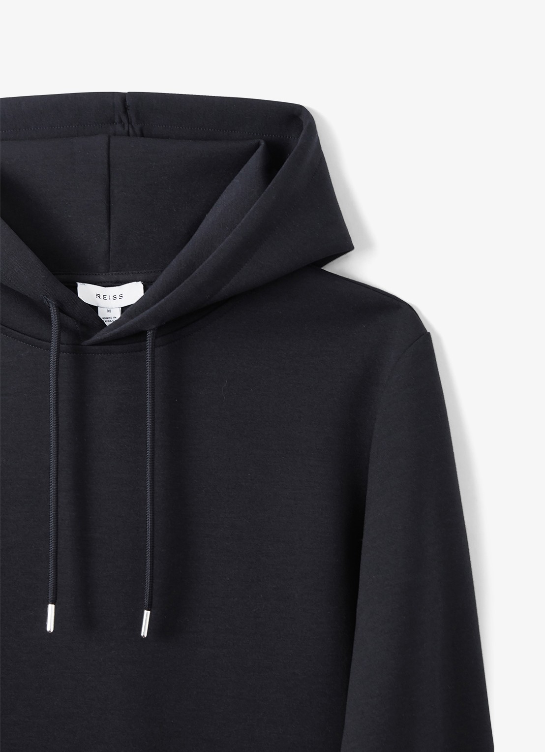 Reiss Fabien hoodie met logo - detail 2 donkerblauw