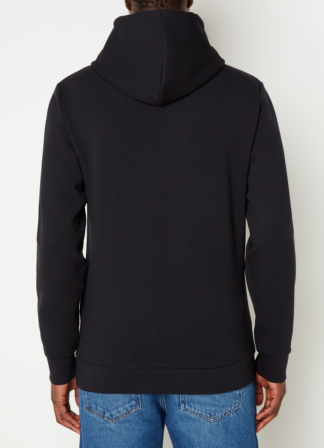 Reiss Fabien hoodie met stretch - achterkant black / zwart