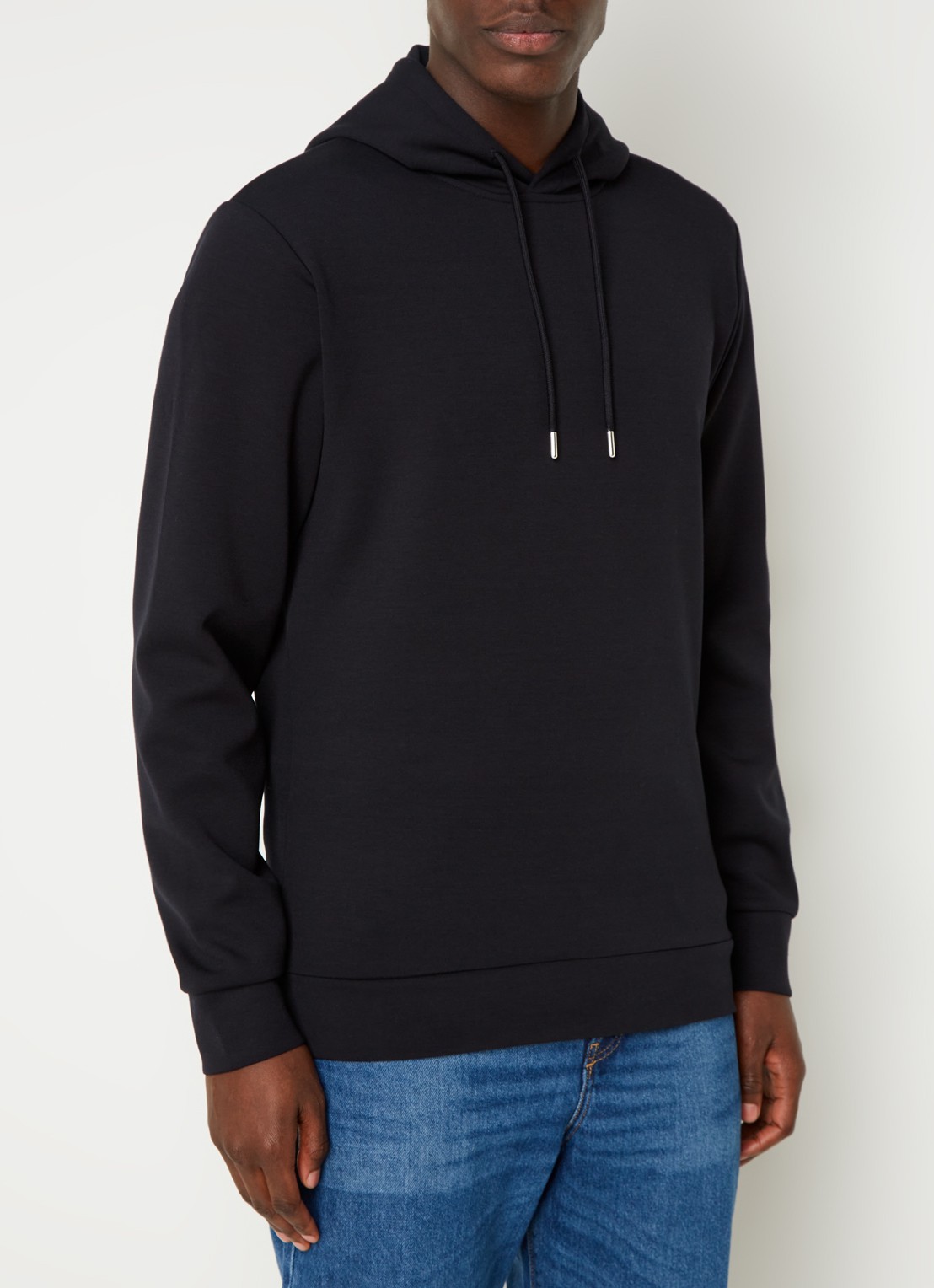 Reiss Fabien hoodie met stretch - detail 2 black / zwart