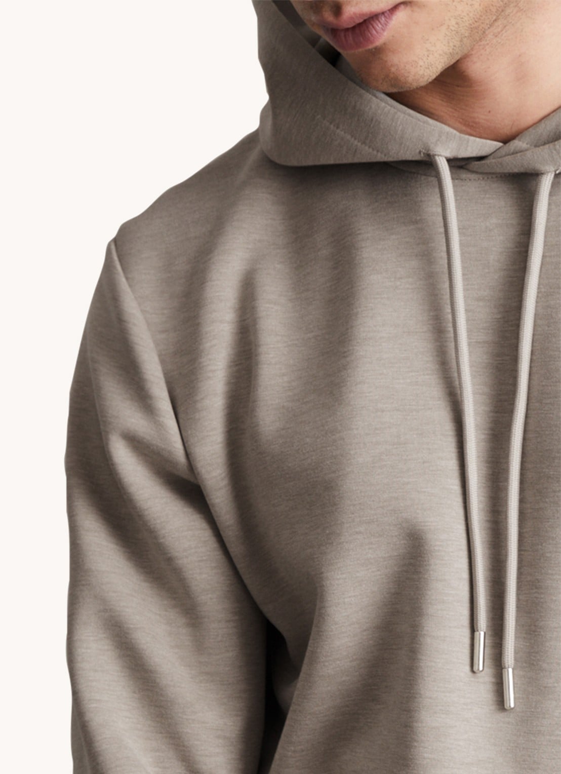 Reiss Fabien hoodie met stretch - detail 5 taupe
