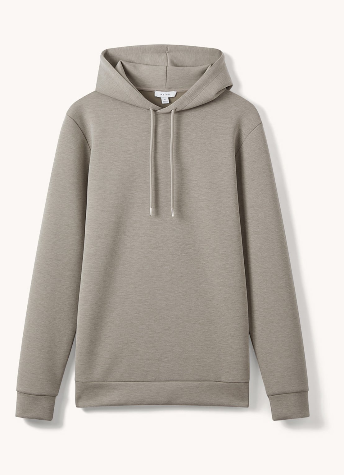 Reiss Fabien hoodie met stretch - voorkant 2 taupe
