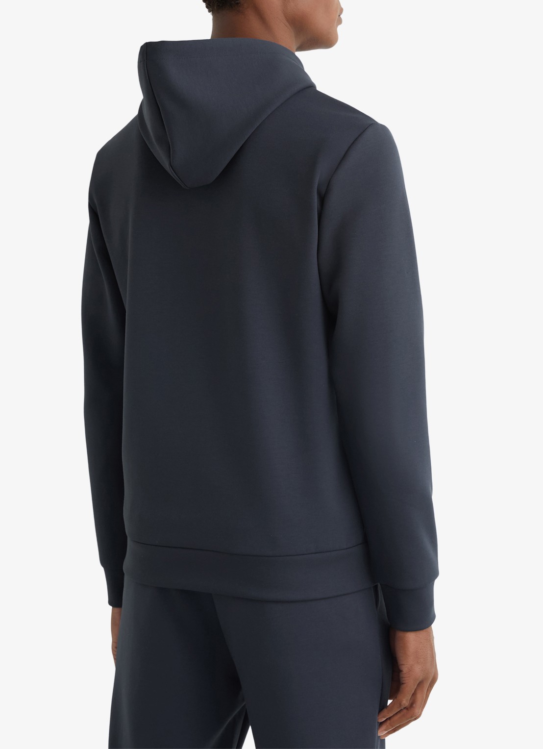 Reiss Fabien hoodie met stretch - achterkant 6 airforce blue / blauw