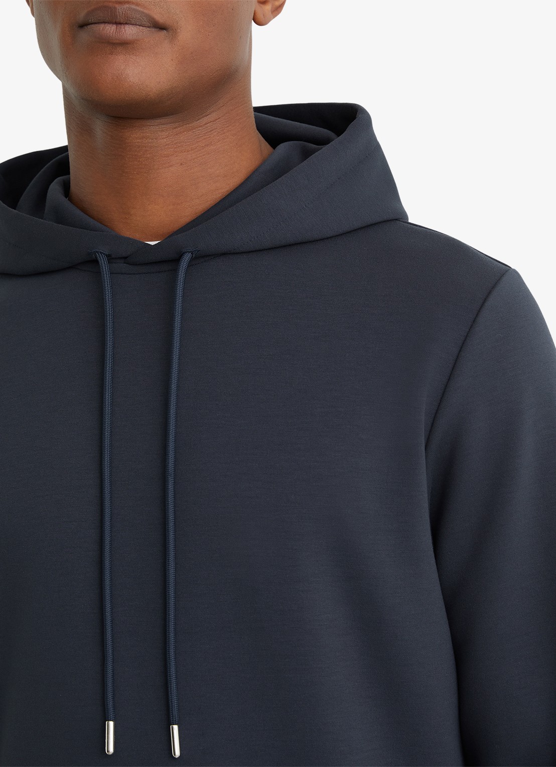 Reiss Fabien hoodie met stretch - detail 4 airforce blue / blauw