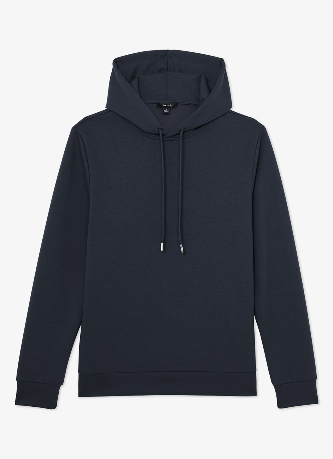 Reiss Fabien hoodie met stretch - voorkant airforce blue / blauw