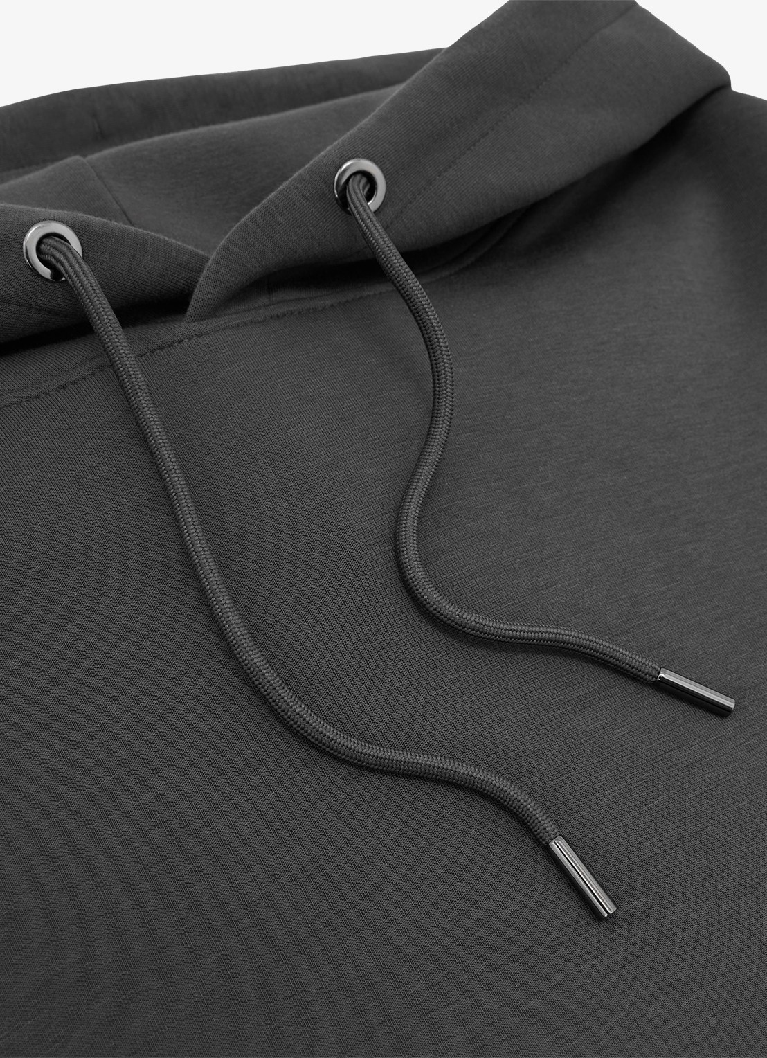 Reiss FALCO Sueded Interlock Jersey Relaxed-Fit Hoodie - detail 3 donkergrijs