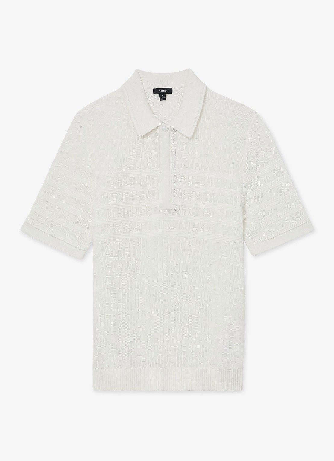 Reiss Falklands regular fit overhemd met structuur - voorkant 2 white / wit