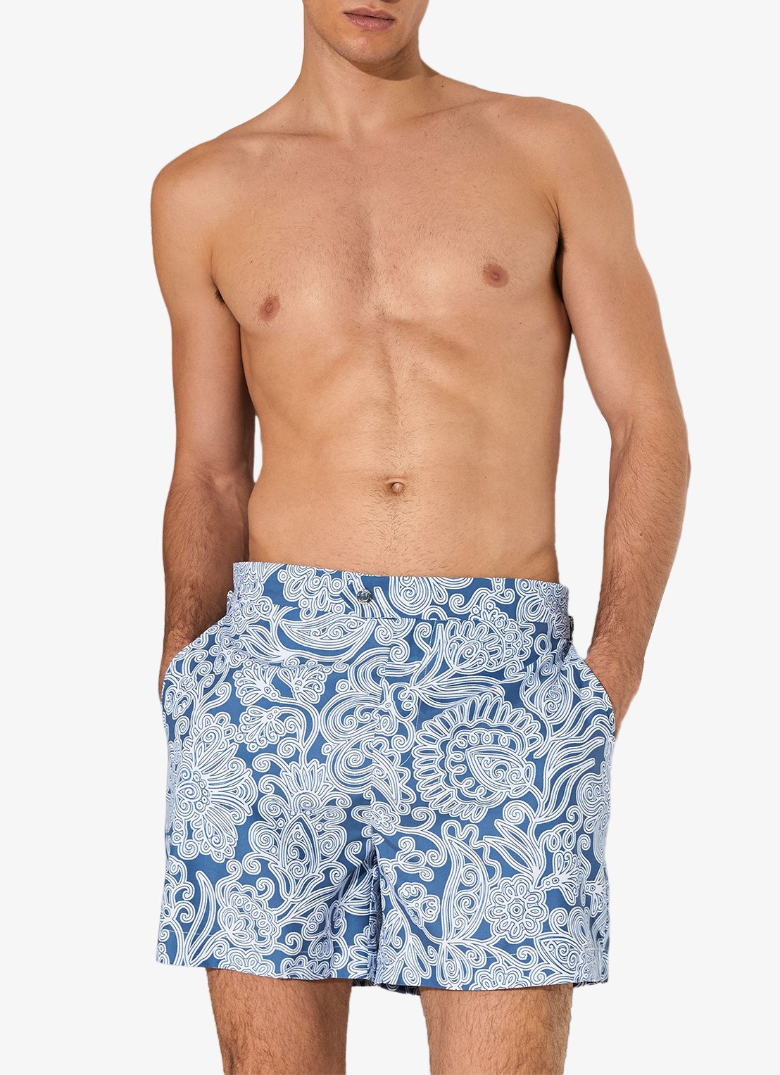 Reiss Fallow zwemshort met print - detail 2 airforce blue / blauw
