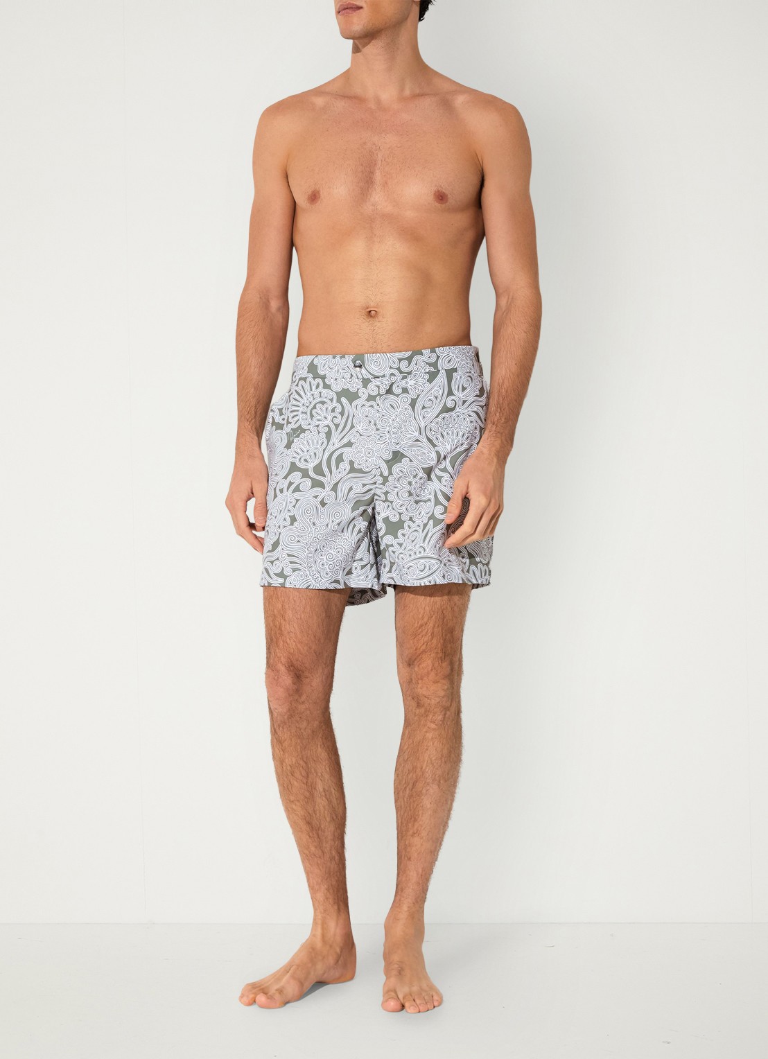 Reiss Fallow zwemshort met print - voorkant 2 groen