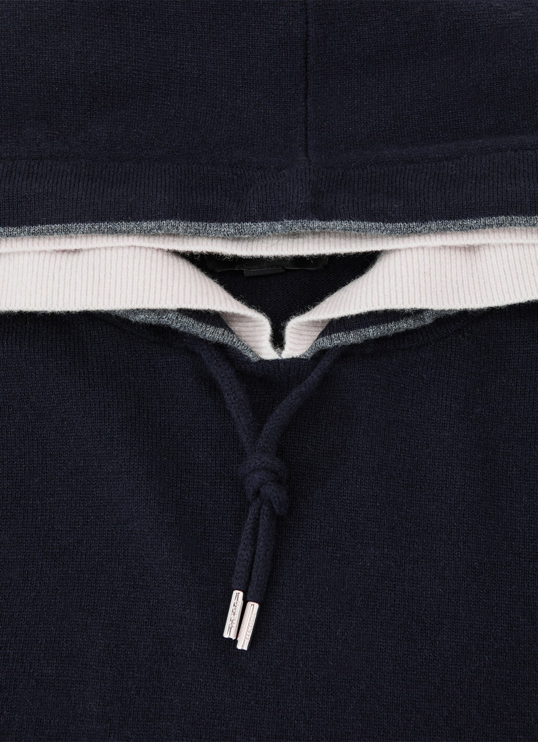 Reiss Falmer hoodie van wol met kangoeroezak - detail 5 donkerblauw