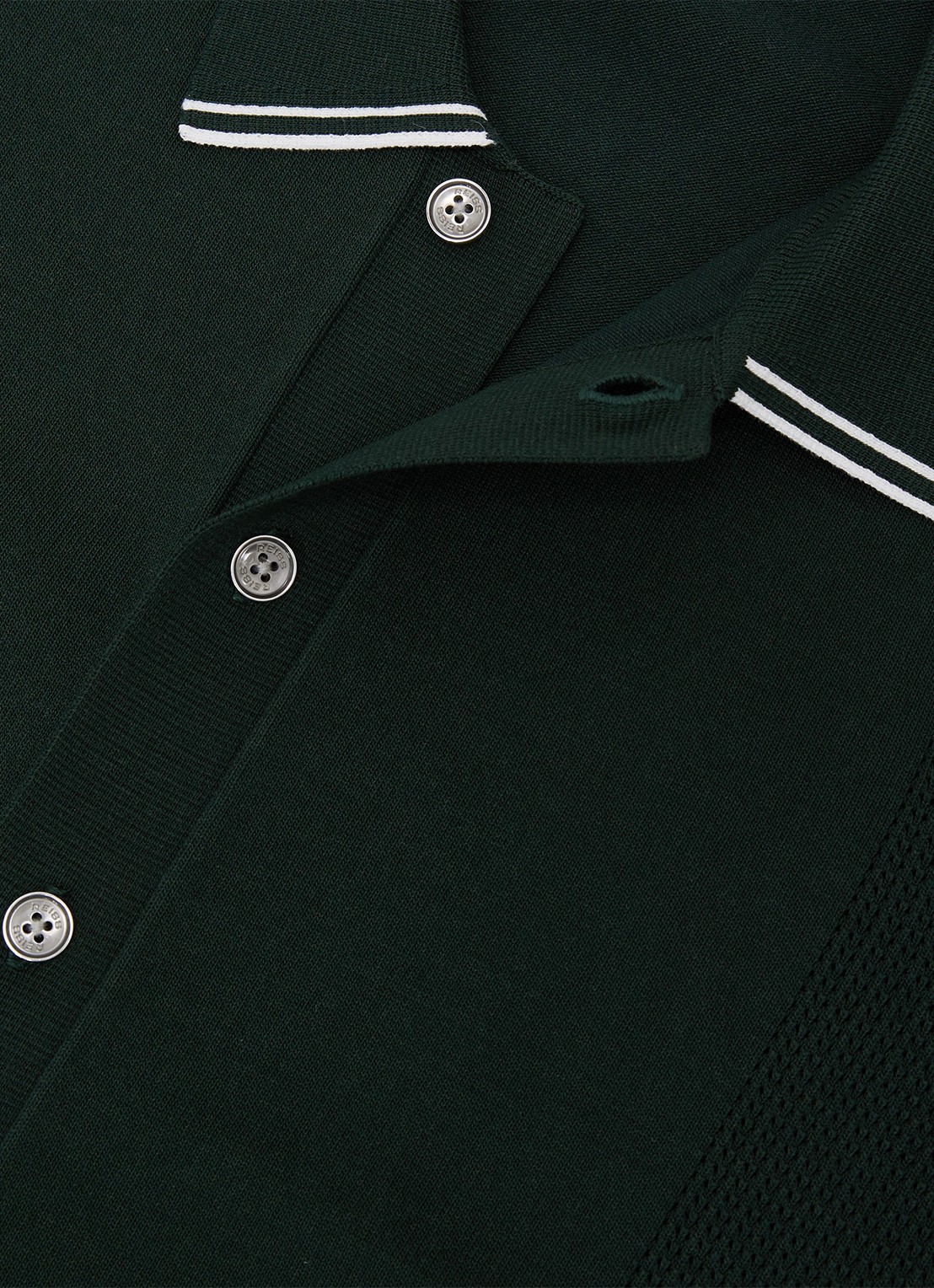 Reiss Farley regular fit overhemd - detail 3 donkergroen