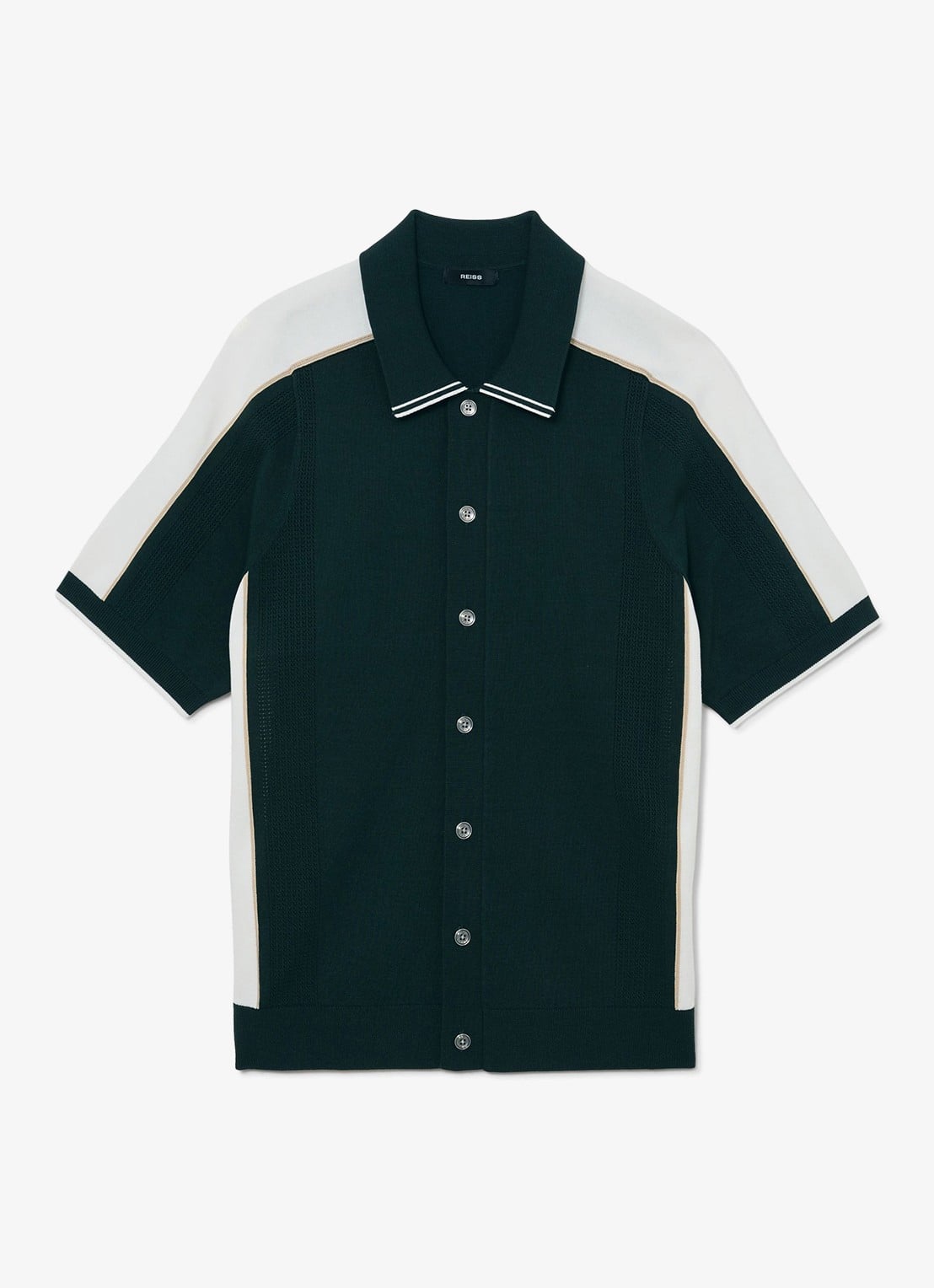 Reiss Farley regular fit overhemd - voorkant 4 donkergroen