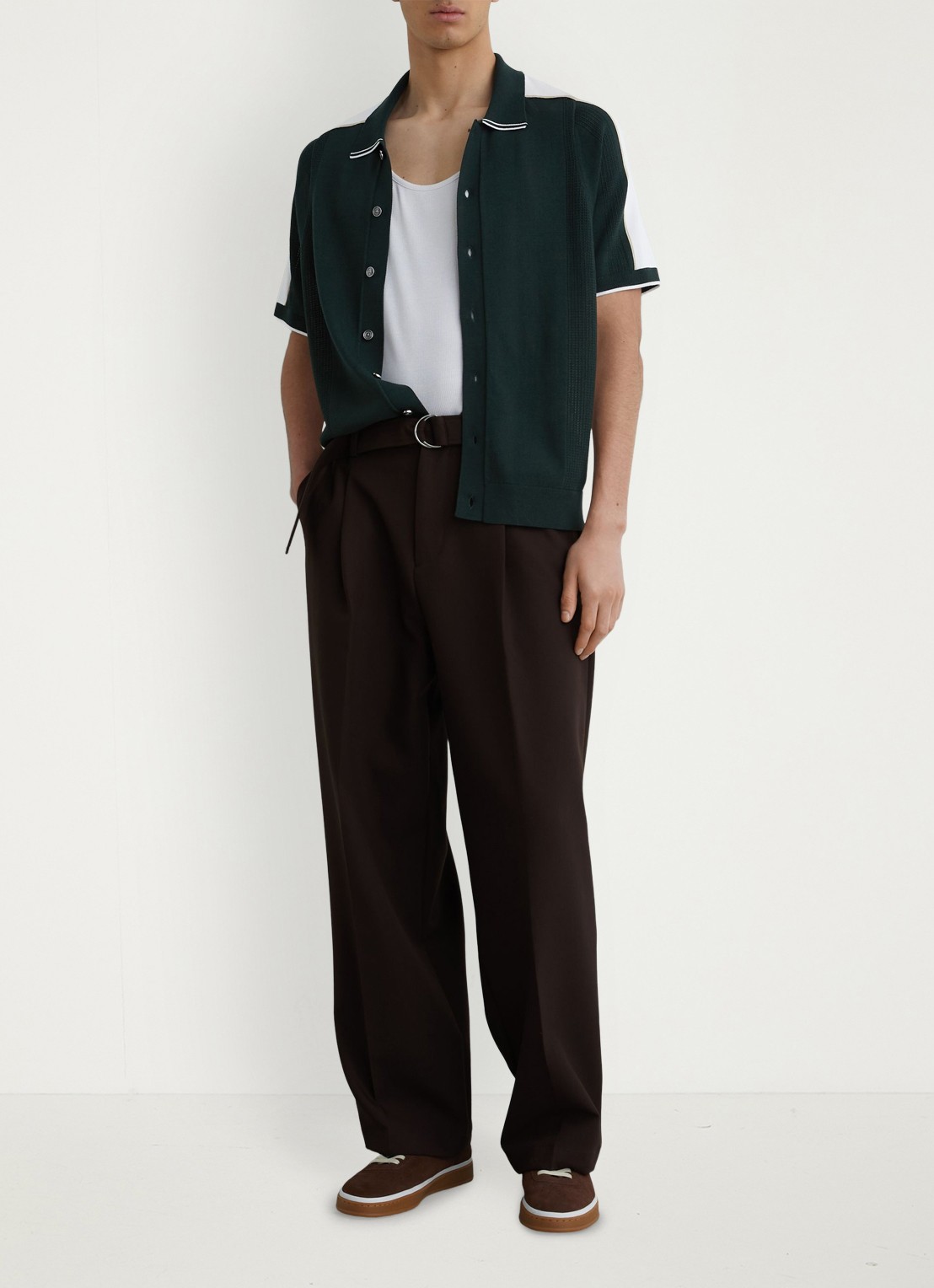 Reiss Farley regular fit overhemd - voorkant 5 donkergroen