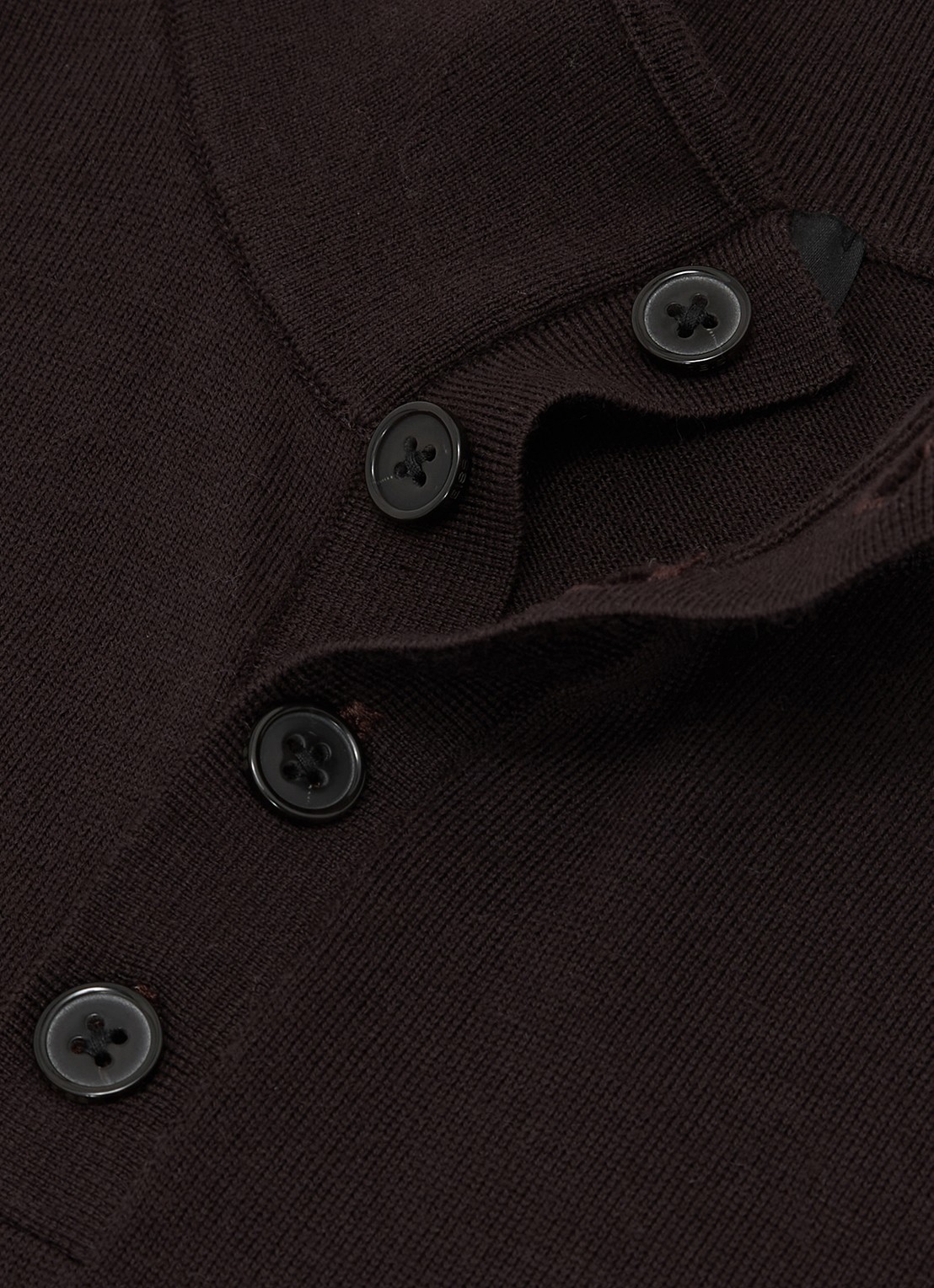 Reiss Farnham fijngebreide trui van merino wol - detail 3 chocoladebruin