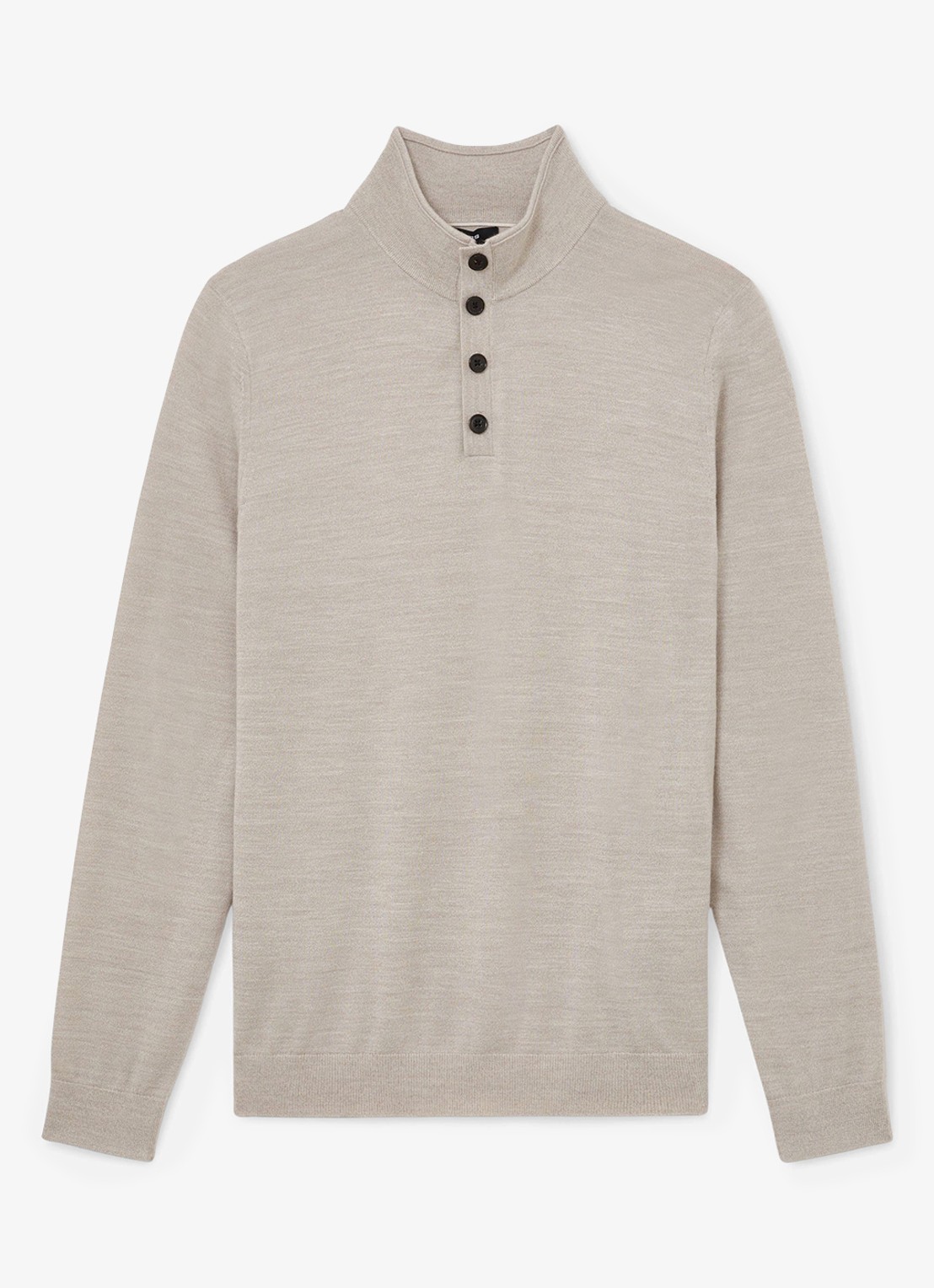 Reiss Farnham pullover in merino wolblend met opstaande kraag - voorkant 2 grijsmele