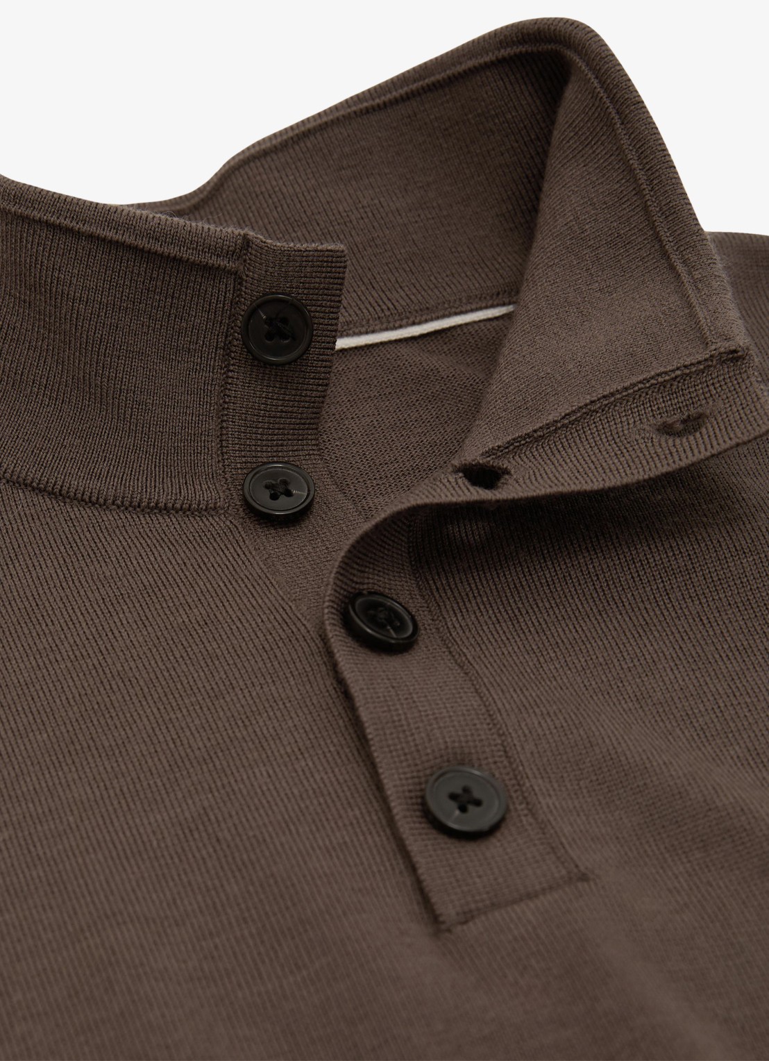 Reiss Farnham pullover in merino wolblend met opstaande kraag - detail 3 bruin
