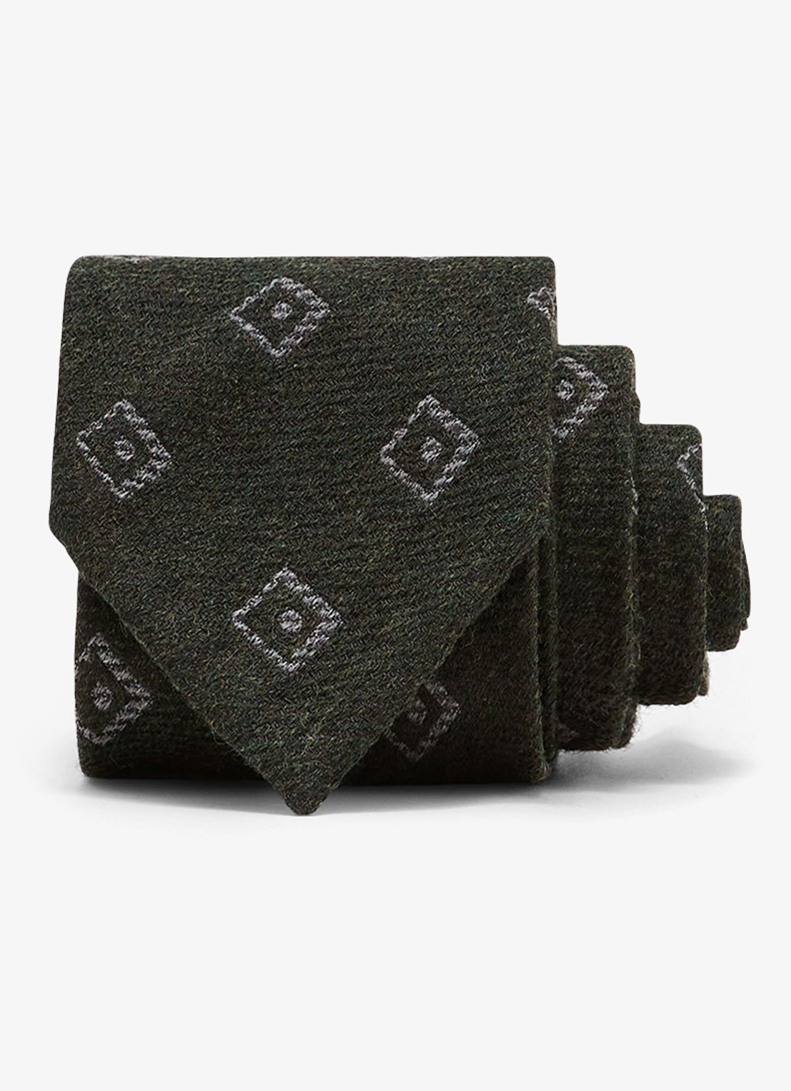 Reiss Fazio stropdas in wolblend - detail groen